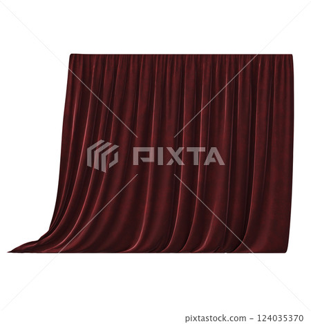 curtain isolated on a transparent background, interior decorations, 3D illustration, cg render 124035370