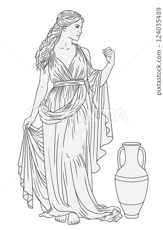 Vector Greek women. 124035489