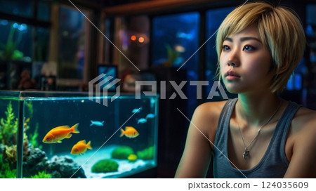 I became one with the world of aquariums. 124035609