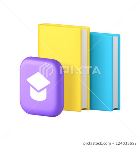 Book reading library knowledge education bookstore bookshop 3d icon realistic vector Book reading library knowledge education bookstore bookshop 3d icon realistic vector 124035652
