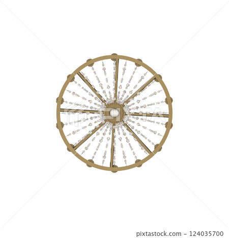 crystal chandelier for the interior isolated on transparent background, home lighting, 3D illustration, cg render 124035700