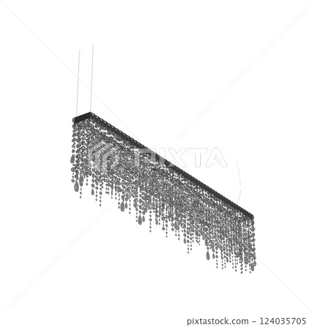 crystal chandelier for the interior isolated on transparent background, home lighting, 3D illustration, cg render 124035705
