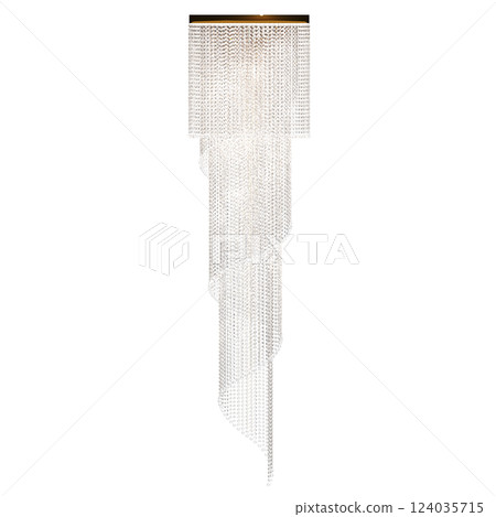 crystal chandelier for the interior isolated on transparent background, home lighting, 3D illustration, cg render crystal chandelier for the interior isolated on transparent background, home lighting, 3D illustration, cg render 124035715