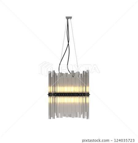 crystal chandelier for the interior isolated on transparent background, home lighting, 3D illustration, cg render crystal chandelier for the interior isolated on transparent background, home lighting, 3D illustration, cg render 124035723