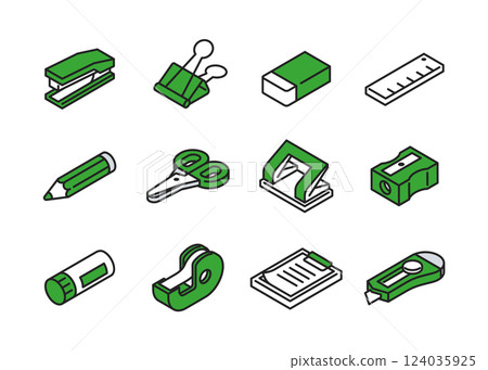 文具等距圖示集 124035925