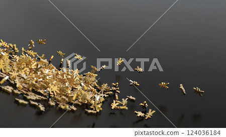 Falling golden yen mark rendering CG background 124036184