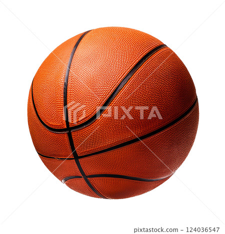 Basketball with Textured Surface and Black Lines 124036547