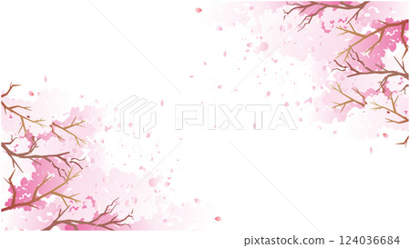 spring cherry blossom petals background 124036684
