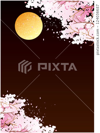 春天櫻花花瓣背景 124036687