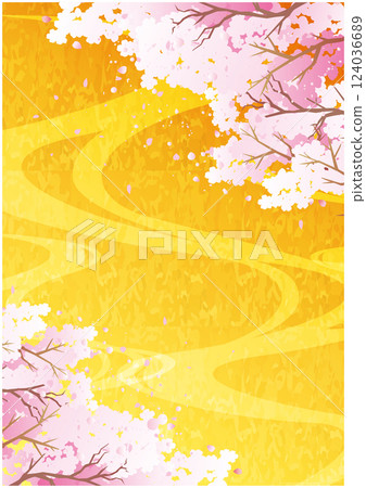 春天櫻花花瓣背景 124036689
