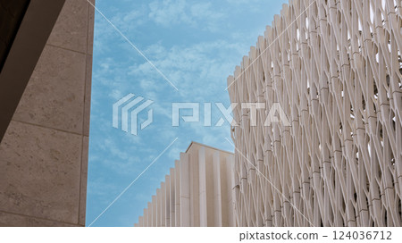 The skyline of West Bay and Doha City Center during sunrise, Qatar 124036712