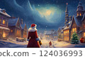 Santa Claus is coming to town. Santa Claus wear Christmas hat red suit. Happy New Year Merry Christmas holiday concept. 124036993