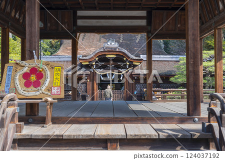 Kyoto Umemiya Taisha Shrine, main hall as seen from the Kagura Hall 124037192
