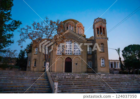 The abandoned Orthodox Church of Saints Sergius and Bacchus in Northern Cyprus. The image captures the region historical heritage and the beauty of its forgotten architecture 124037350