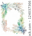 A gentle and cute illustration of watercolor-style flower art in a graceful and beautiful floral frame. 124037366
