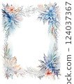 A cute watercolor illustration of a beautiful floral frame. 124037367