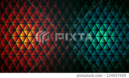 Close up texture traffic light. Red, green traffic light conceptual vector background. Red and green triangle facets glass. Abstraction Tech lights caution signal. Retro future technology background. Close up texture traffic light. Red, green traffic light conceptual vector background. Red and green triangle facets glass. Abstraction Tech lights caution signal. Retro future technology background. 124037430