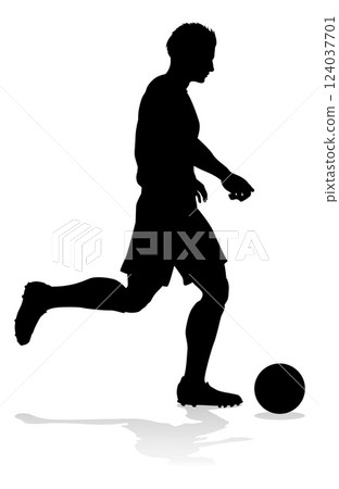 Soccer Football Player Male Silhouette Man 124037701
