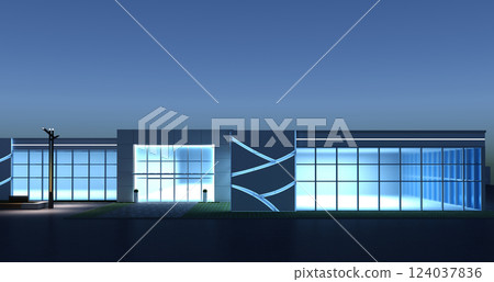 3d render exterior mall, exterior visualization, 3D illustration 3d render exterior mall, exterior visualization, 3D illustration 124037836