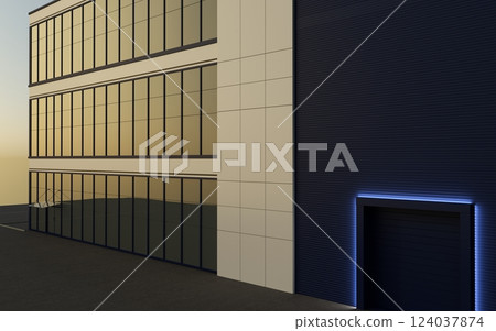 3d render exterior mall, exterior visualization, 3D illustration 124037874