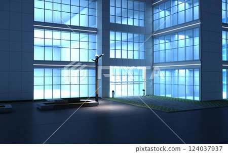 3d render exterior mall at night, exterior visualization, 3D illustration 3d render exterior mall at night, exterior visualization, 3D illustration 124037937