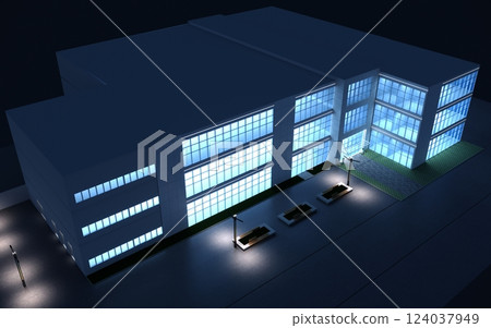 3d render exterior mall at night, exterior visualization, 3D illustration 3d render exterior mall at night, exterior visualization, 3D illustration 124037949