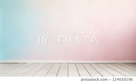blue and peach color wall. Beautiful background 124038196