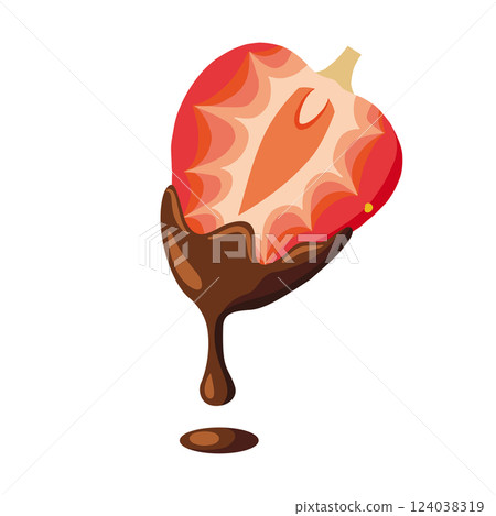 Chocolate Covered Half Strawberry Vector Illustration Chocolate Covered Half Strawberry Vector Illustration 124038319