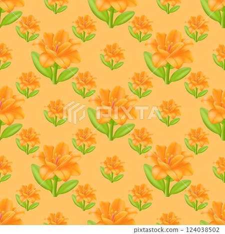 seamless pattern with yellow flowers 124038502