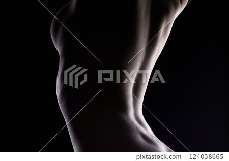 Naked silhouette. Beautiful Sexy body. girls Back Naked silhouette. Beautiful Sexy body. girls Back 124038665