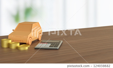 The Car and Calculator for Business concept 3d Rendering. The Car and Calculator for Business concept 3d Rendering. 124038682
