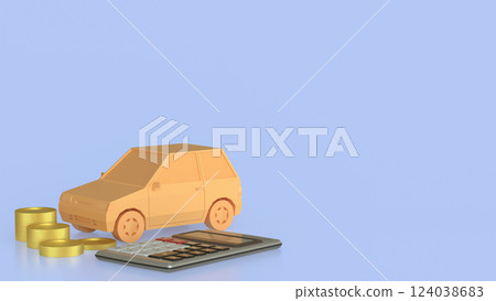The Car and Calculator for Business concept 3d Rendering. The Car and Calculator for Business concept 3d Rendering. 124038683