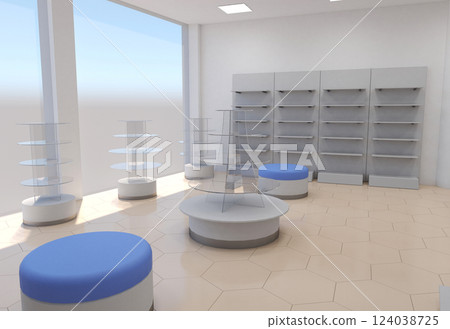 commercial premises, shop, interior visualization, 3D illustration 124038725