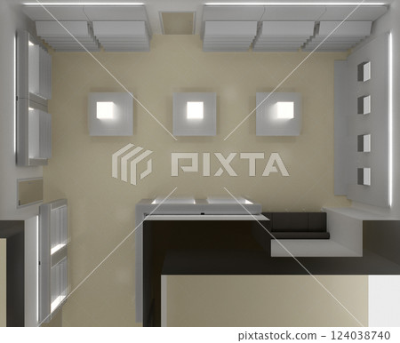 commercial premises, shop, interior visualization, 3D illustration commercial premises, shop, interior visualization, 3D illustration 124038740