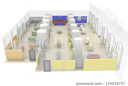 commercial premises, shop, interior visualization, 3D illustration commercial premises, shop, interior visualization, 3D illustration 124038757