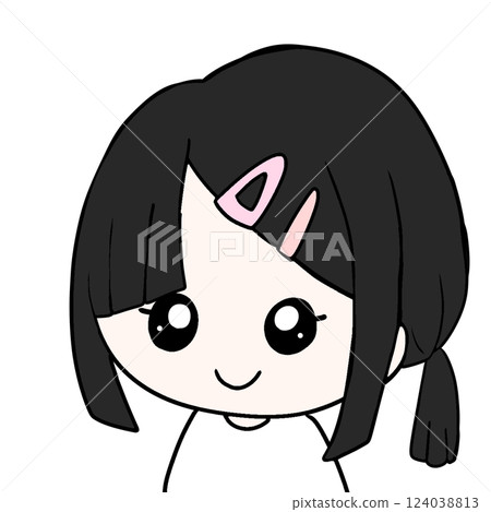 Simple hairpin girl illustration 124038813