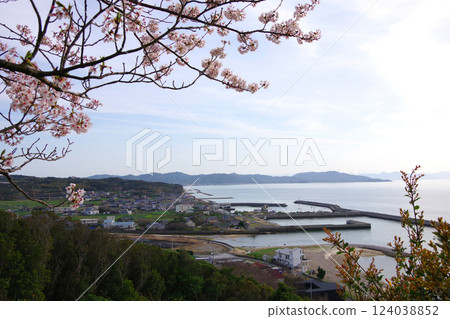 從兵庫縣洲本市日落公園五色和夕陽丘公園眺望鳥居浦 從兵庫縣洲本市日落公園五色和夕陽丘公園眺望鳥居浦 124038852