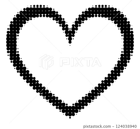 Black halftone doted heart 124038940