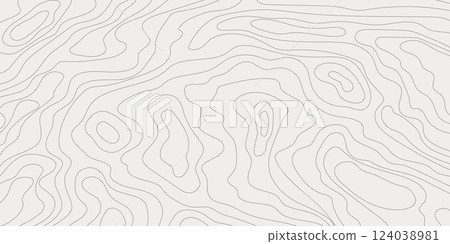 Topographic map lines retro geometric abstract relief tot view template. Land or water texture, grid contour. Topo with elevation, geography scheme and the terrain path. 124038981