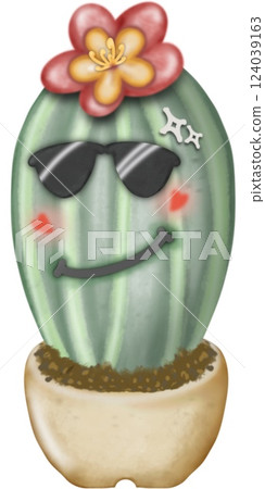 Cactus plants cute with hand drawn cartoon style, illustration set. Cactus plants cute with hand drawn cartoon style, illustration set. 124039163