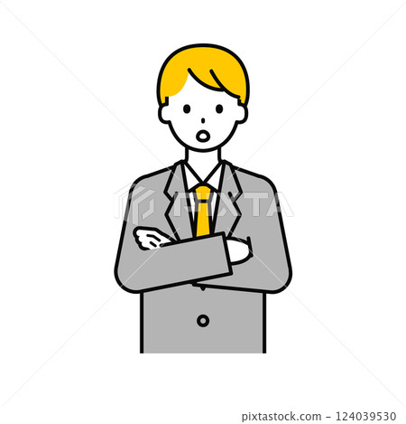 Upper body pose_simple office worker male 11 Upper body pose_simple office worker male 11 124039530
