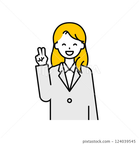 Upper body pose_simple office worker woman 04 124039545