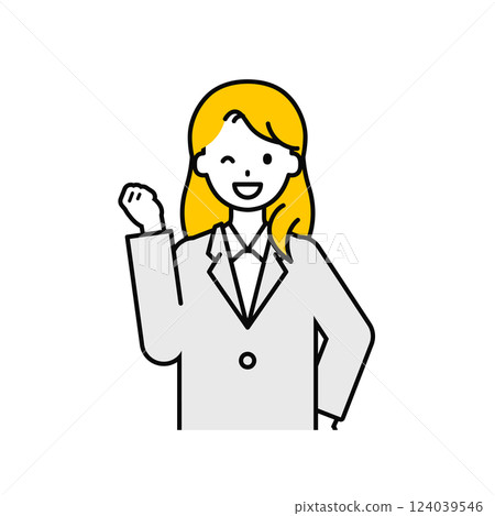 Upper body pose_simple office worker woman 05 124039546