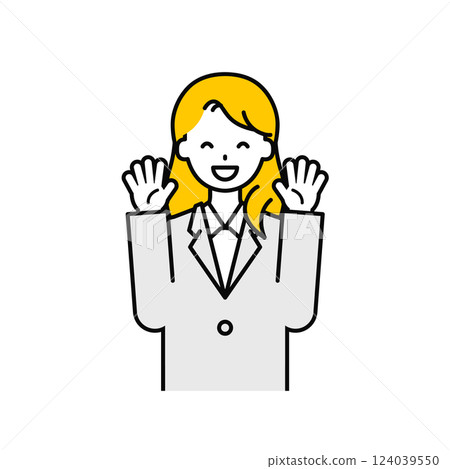 Upper body pose_simple office worker woman 09 124039550