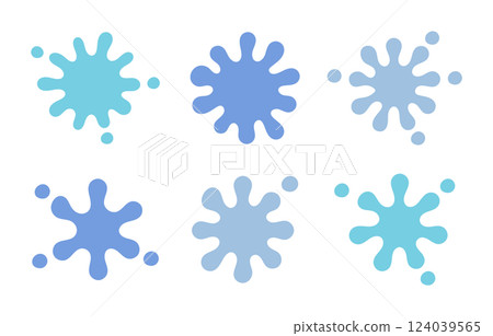 Colorful paint, ink stains, splashes, blue 124039565