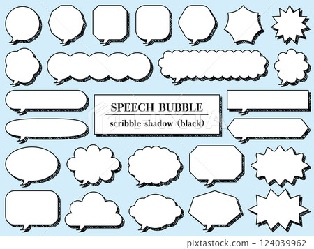 25 個塗鴉風格陰影氣泡圖(黑色) 25 個塗鴉風格陰影氣泡圖(黑色) 124039962