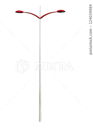 Street lamppost, isolated over white 124039984