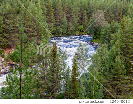 Umba river in Kola peninsula, view from above 124040013