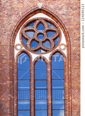 Window of a gothic cathedral 124040123