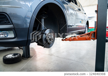 Car service workshop. Car repair 124040308